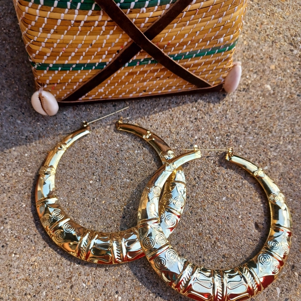 Rare Large fulani bamboo hoop earrings